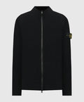 Stone Island Knit Full Zip Fleece In Black